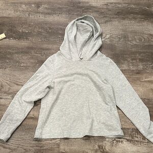 Zella Small Gray‎ Hoodie Sweatshirt With Crisscross Back